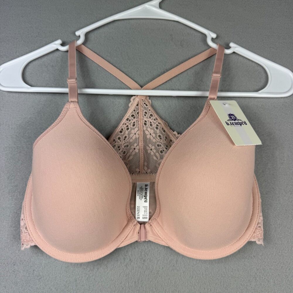 b.tempt'd by Wacoal Bra 32DD Pink Lace Racerback Front Closure NWT 953219
